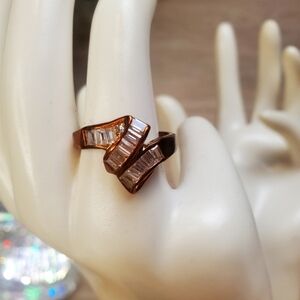 Vintage Mary Kay Bronze Cocktail Ring Baguette Size 8